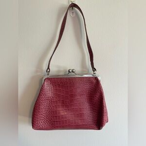 Nine West Pink Crocodile Shoulder Bag and Wallet